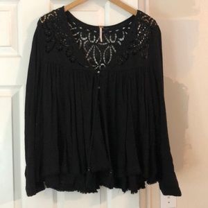 Free people swingy black top medium